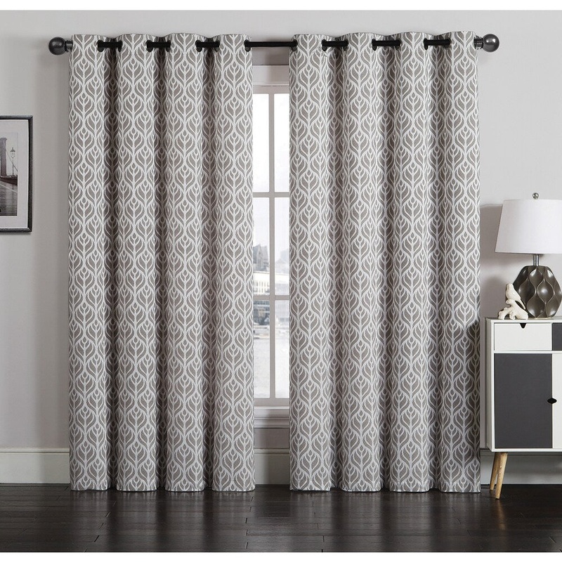 Artistic Linen Tanya Grommet-top Jacquard Window Curtain Panel