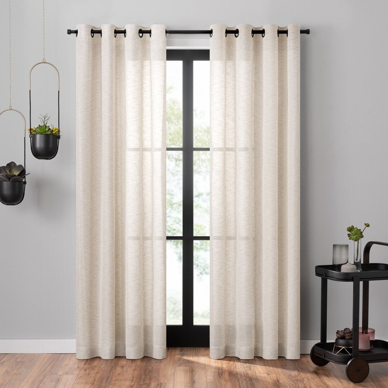 Umbra Dagen Slub Textured Sheer Grommet Curtain Panel