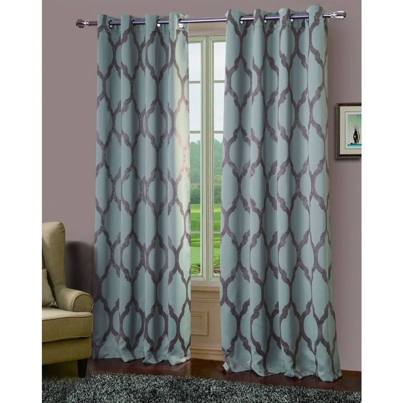 Bowery Jacquard 84-inch Blackout Grommet Curtain Panel Pair