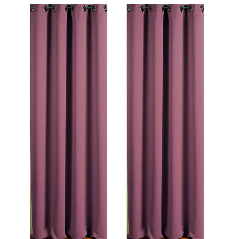 Set of 2 Blackout Window Curtain Panel Square Grommets Cocoon