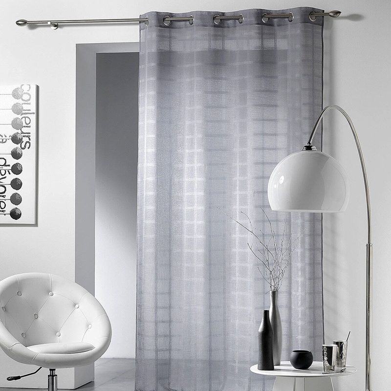 Set of 2 Sheer Curtain Panel Eyelets Sanded Voile Candide 55W x 95L - 55 inchL x 0.20"W x 95 inchesH