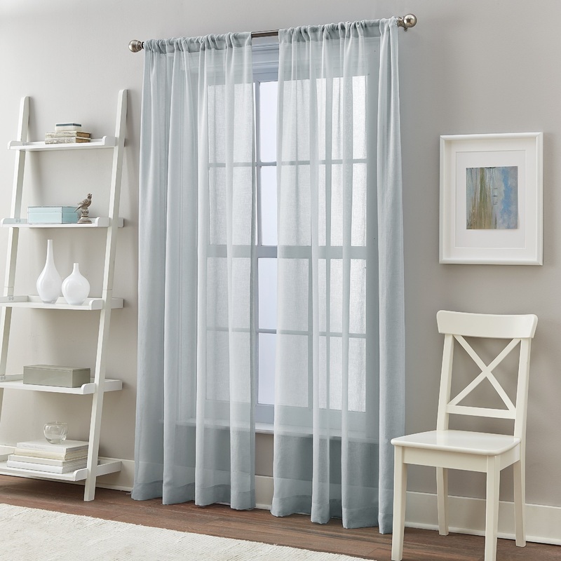 Solid Cape Sheer Rod Pocket Single Curtain Panel