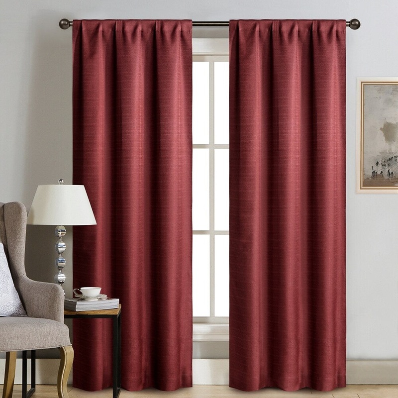 SUN+BLK Blackout Rod Pocket Curtain Panel Pair - 52"x84"