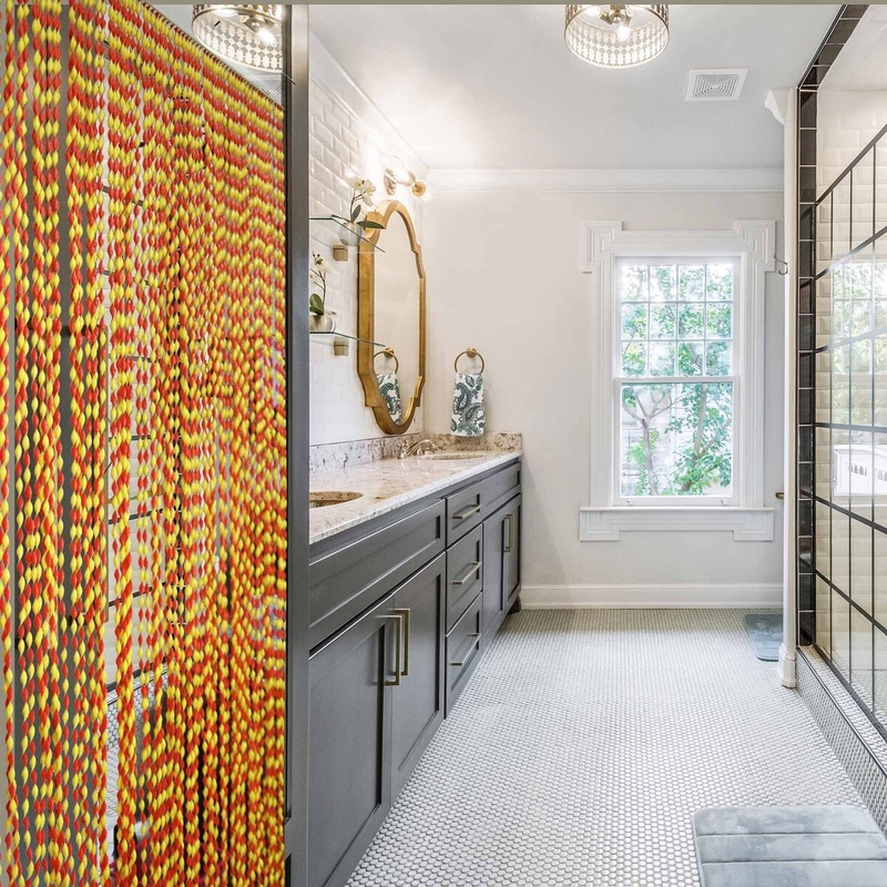 Twisted PVC Door Curtain 80 Strings 83" H x 36" W Red/Yellow - 83" H x 36" W x 0.6" D