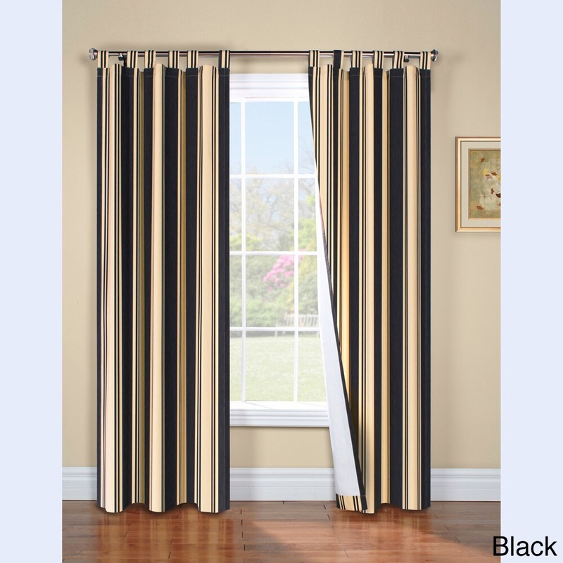 Weathermate Broadstripe Insulated Tab Top Curtain Panel Pair