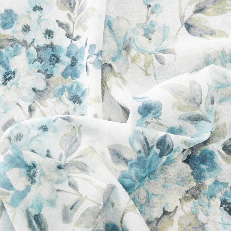 Whimsical Semi-Sheer Floral Rod Pocket Curtain Panel