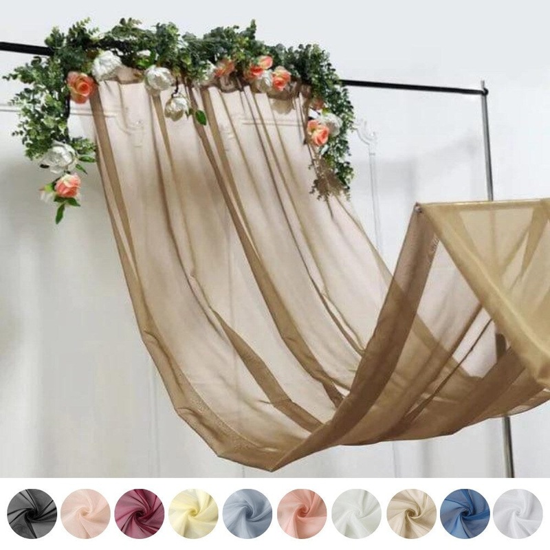 5ftx14ft Premium Chiffon Backdrop Curtain