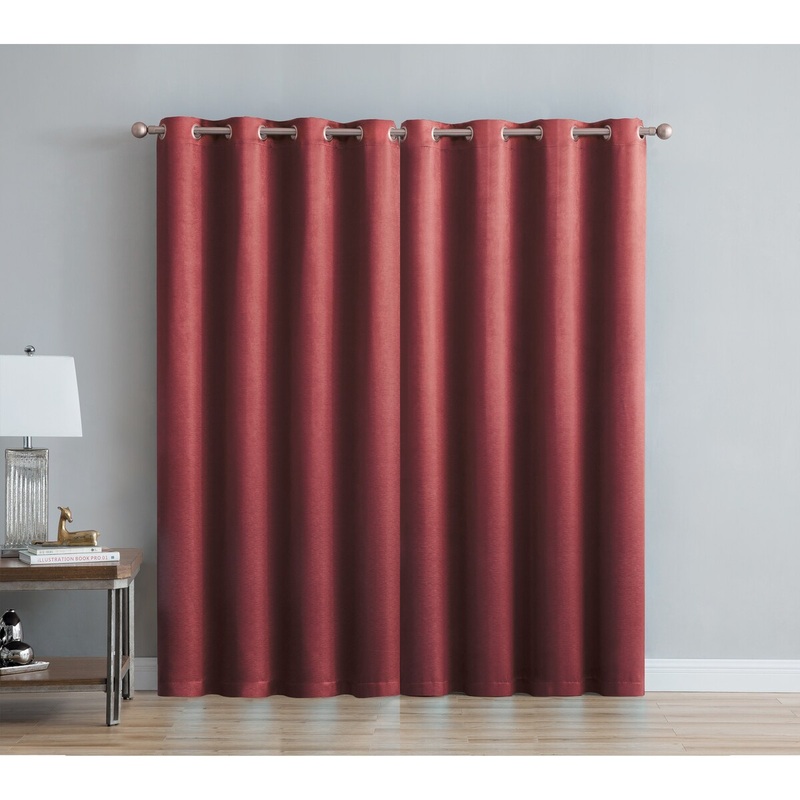 Anette Room Darkening Shiny Window Curtain Panels 84" or 90" (Single, 2-Pack or 4-Pack)