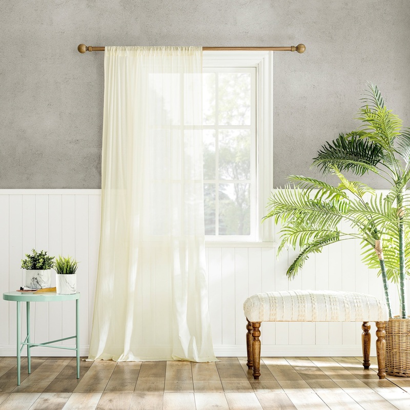 Archaeo Cotton Sheer Curtain, Single Panel