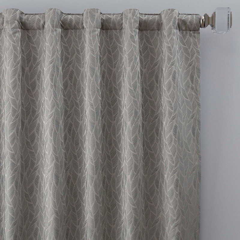 Sebille Woven Leaf Room Darkening Window Panel - 84" Rod Pocket/Back Tab
