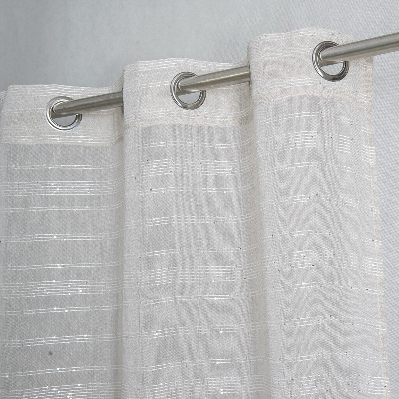 Set of Two 84" Beige Shimmery Window Curtain Panels - 84" x 76"