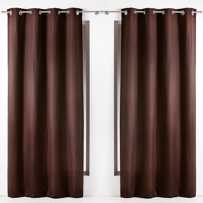 Solid Set of 2 Cotton Window Extra Wide Curtain Panels Grommet Panama