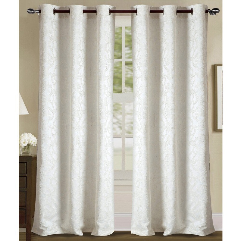 Weaver Jacquard 84-inch Grommet Curtain Panel Pair (2-piece)