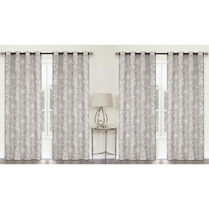 Blossom Textured Slub Window Curtain Panel 2-Pack or 4-Pack