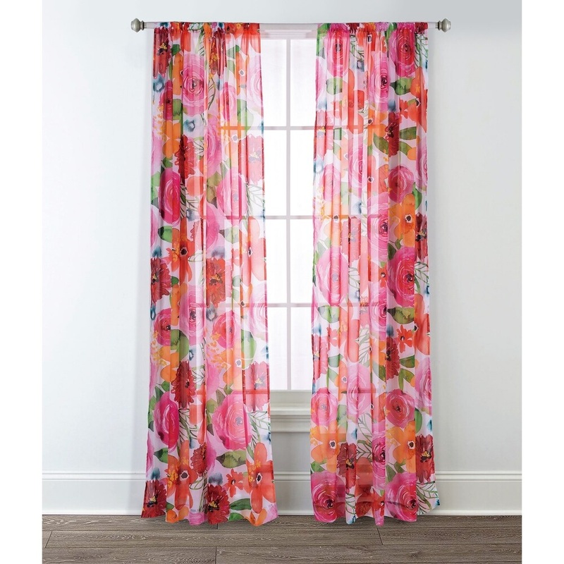 Sara B. Santa Monica Printed Sheer Curtain Panel Set