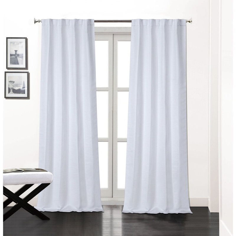 Soho Rod Pocket Window Curtain Panels with Thermal Lining, Set of 2, 84"x76", White