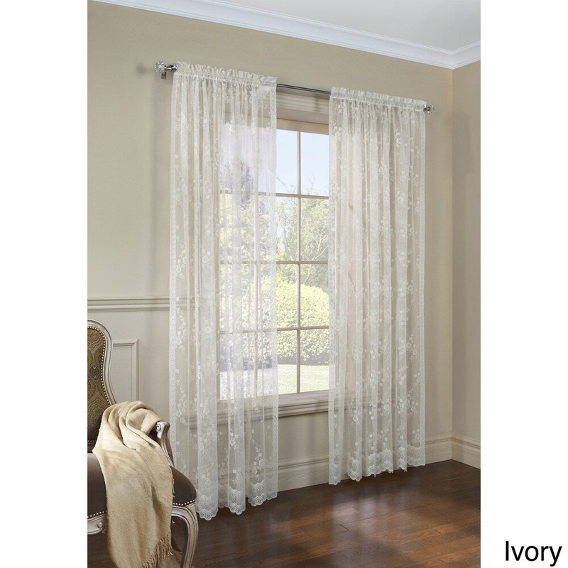 The Gray Barn Cattail Hollow Jacquard Lace Curtain Panel Pair - 112 x 84 - 112 x 84