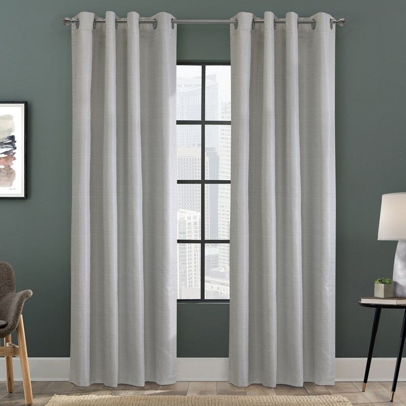 Thermalplus Solstice Blackout Insulated Energy Saving Contemporary Styled Grommet Top Curtain, 52" x 84", color Oyster