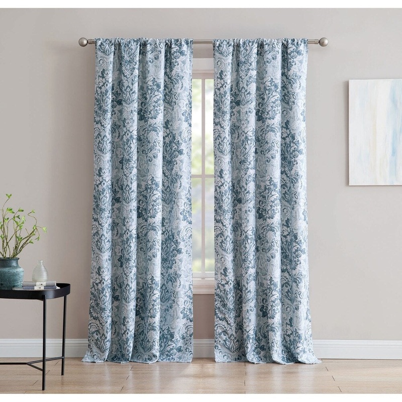 An Damask 84-inch Window Curtain with Rod Pocket -Single Panel, Inspired Surroundings by 1888 Mills