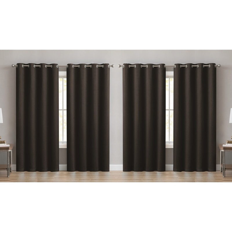 Aria Faux Silk Window Curtain Panel Set 84" (4-Pack)