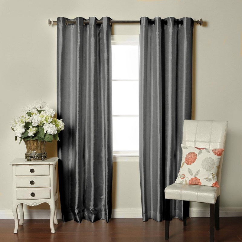 Brielle Fortune Faux Dupioni Silk-lined Insulated Room-darkening Curtain Panel