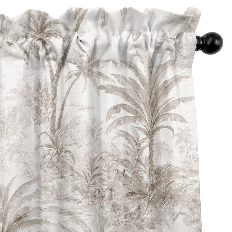 6ix Tailors Palmora Toile Mushroom Pole Top Drapery Panels Set of 2
