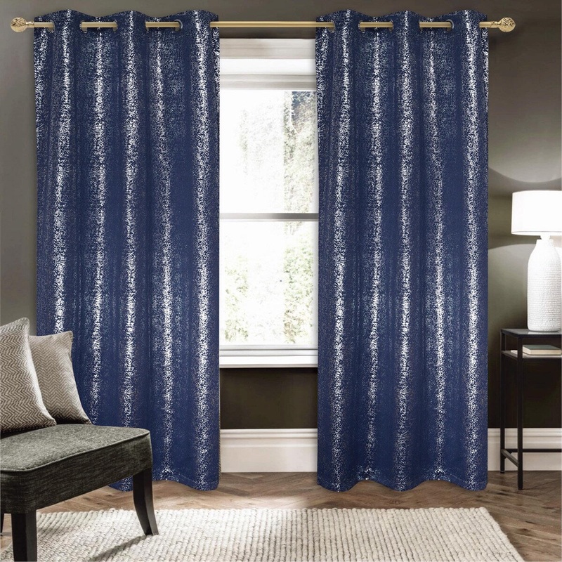 Ashley Metallic Blackout Window Curtain Panel with Grommets - 54" x 84"