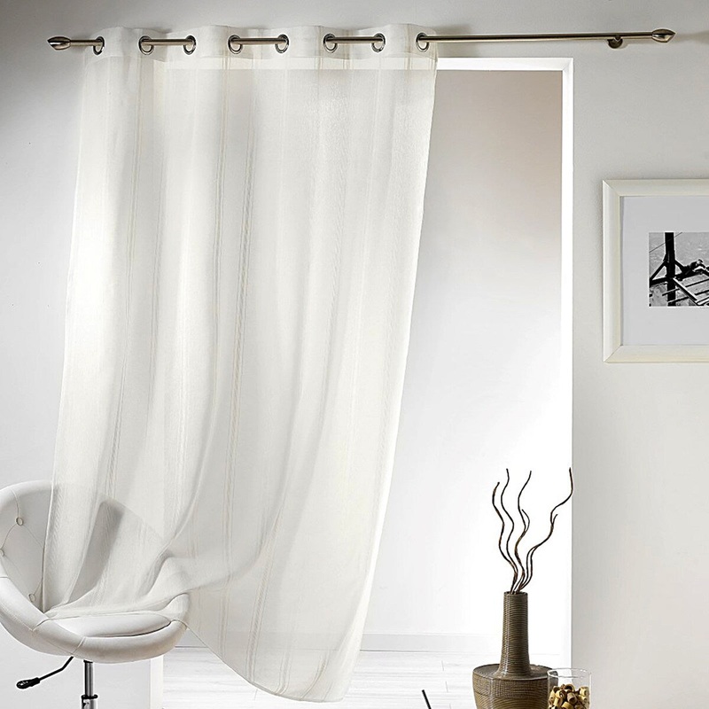 Sheer Curtain Extra Wide Window Panel with Stripes Light & Airy Drapery