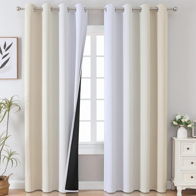 Thermal Insulated Ombre Blackout Drapes for Bedroom, 52Wx84L, 2 Panels