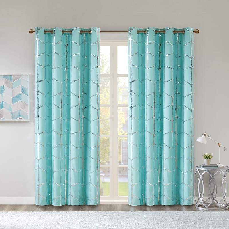 Total Blackout Print Grommet Top Curtain Panel