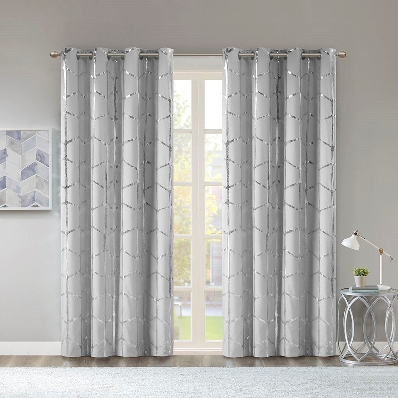 Total Blackout Print Grommet Top Curtain Panel Pair
