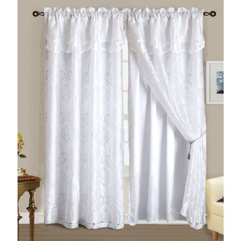 Aldo 84-inch Rod Pocket Single Curtain Panel w/ Attached 18-inch Valance - 54 x 84 in. + 18 in. - 54 x 84 in. + 18 in.