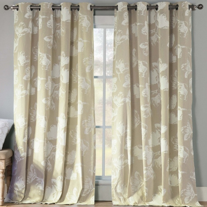 Aster Grommet Window Curtain Panel Pair Set of Two - 54X84"