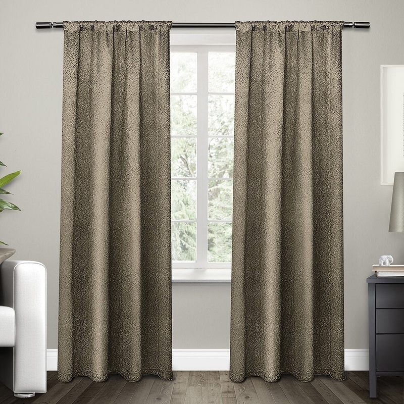 ATI Home Embossed Satin Curtain 84 - 96-inch Length Panel Pair