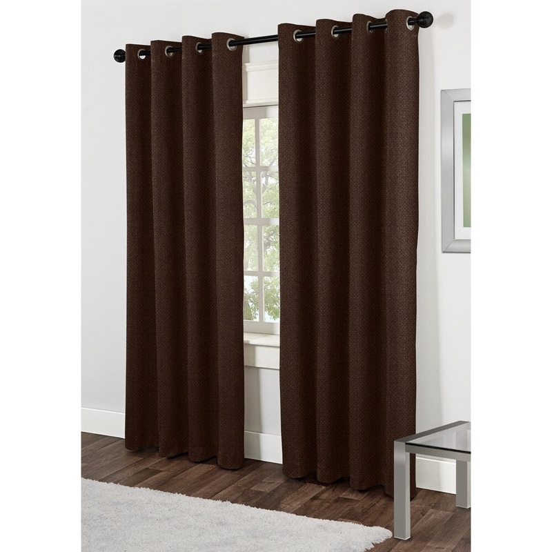 ATI Home Lexington Mocha 84-inch Grommet Top Curtain Panel Pair - 84-Inch Length - 84-Inch Length