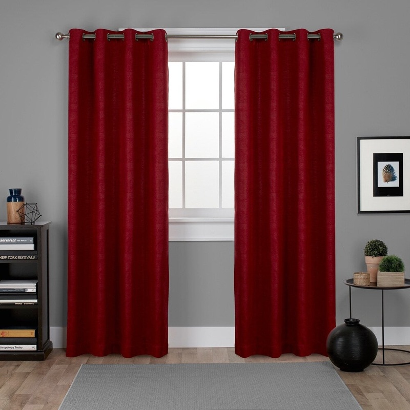ATI Home Oxford Sateen Woven Blackout Grommet Top Curtain Panel Pair