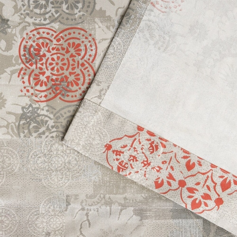 ATI Home Patchwork Cotton Grommet Top Curtain Panel Pair - 54X84