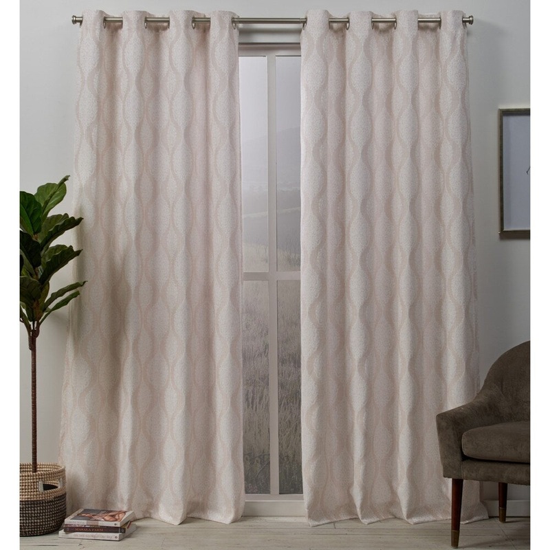 ATI Home Stark Medallion Textured Grommet Top Curtain Panel Pair