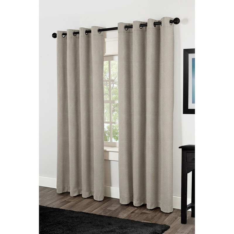 ATI Home Villamora Linen Look Curtain Panel Pair with Grommet Top