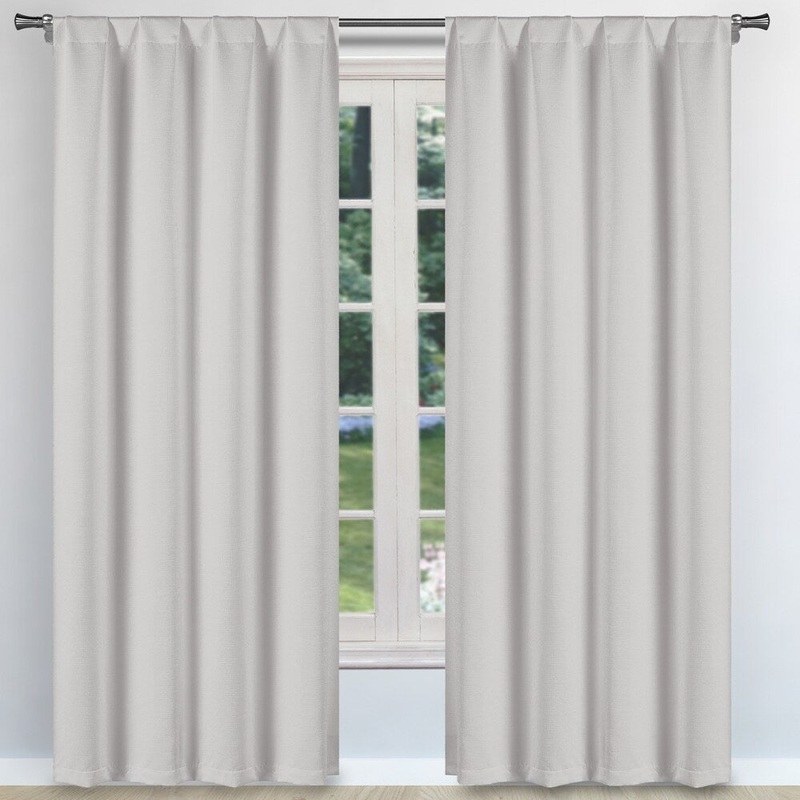 Audrey Room Darkening Pole Top Window Curtain Panel Pair Set of Two - 38X96"