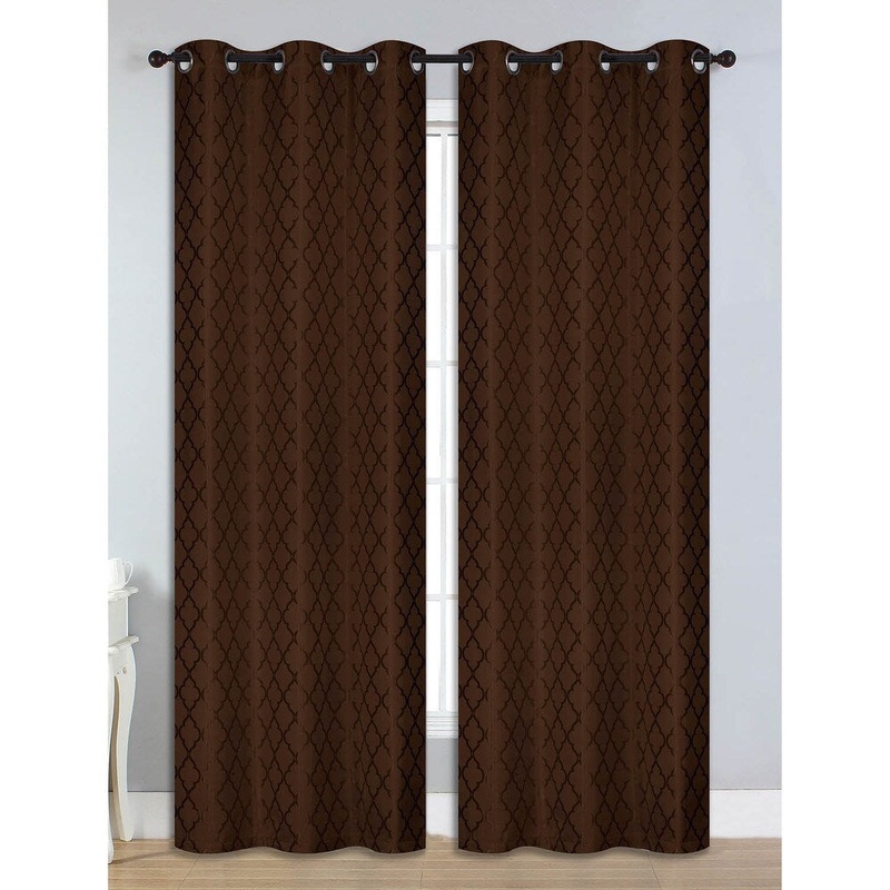 Bella Luna Quattro Jacquard Room Darkening 84-inch Grommet Curtain Panel Pair - 76 x 84