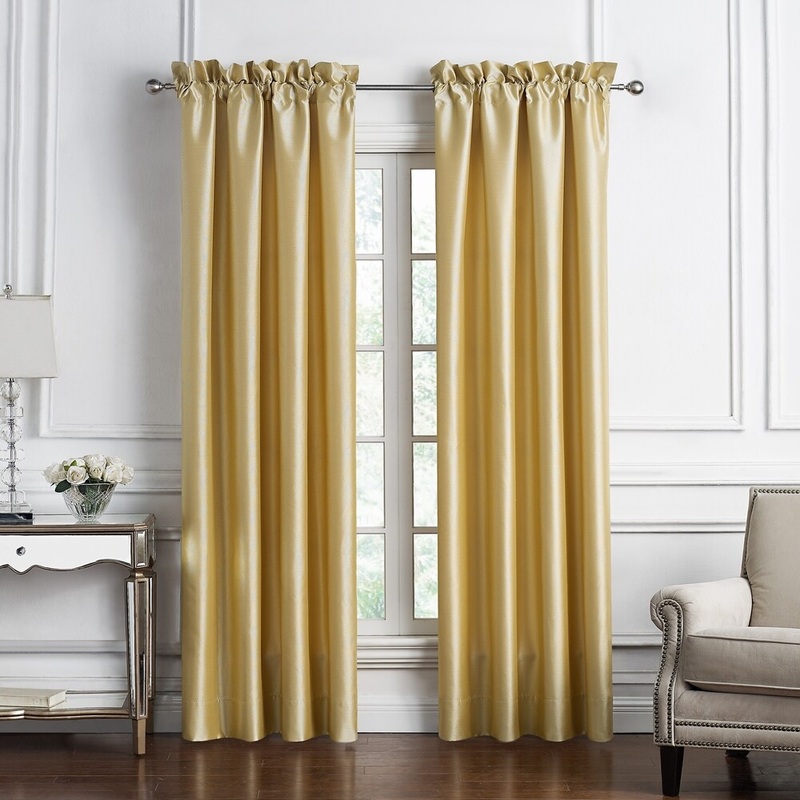 Russell Square Gold Curtain Panel Pair - N/A