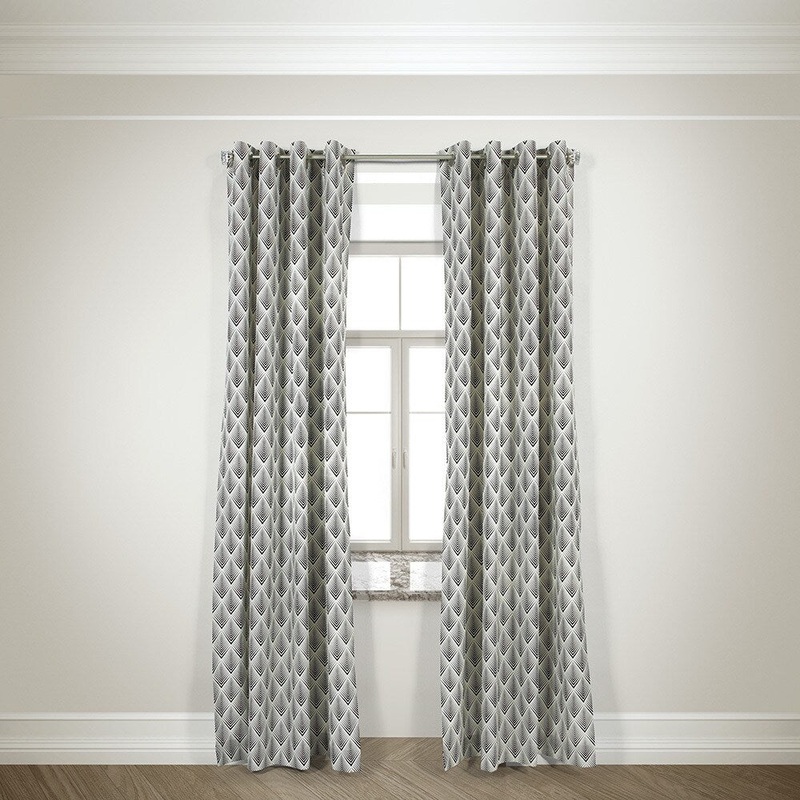 Sevita Harlequin Black 84-inch Grommet-top Curtain Panel Pair - 50 X 84