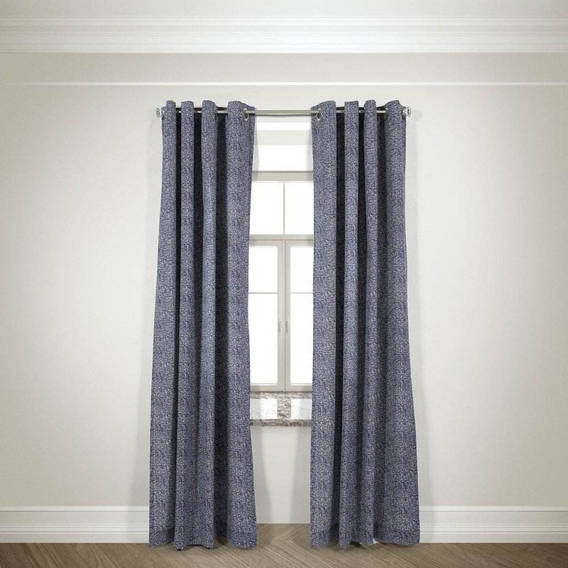 Sevita Harlequin Navy 84-inch Grommet-top Curtain Panel Pair - 50 X 84