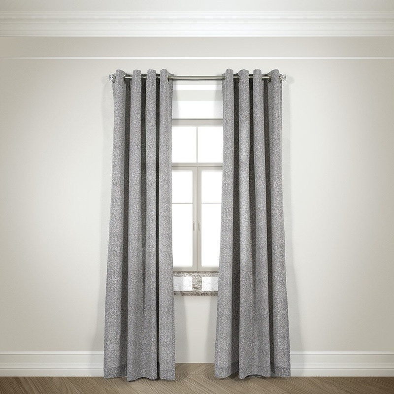 Sevita Harlequin Taupe 84-inch Grommet-top Curtain Panel Pair - 50 X 84