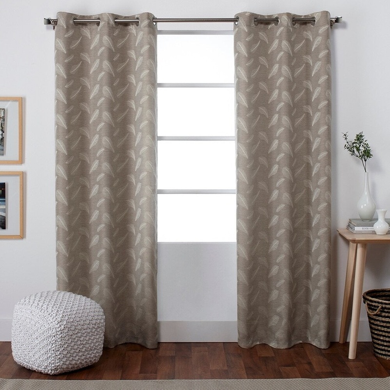 ATI Home Feathers Window Curtain Panel Pair with Grommet Top - 40x84