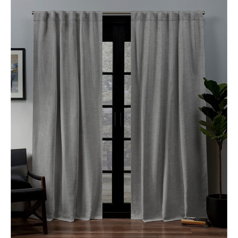 ATI Home Lancaster Woven Blackout Hidden Tab Curtain Panel Pair