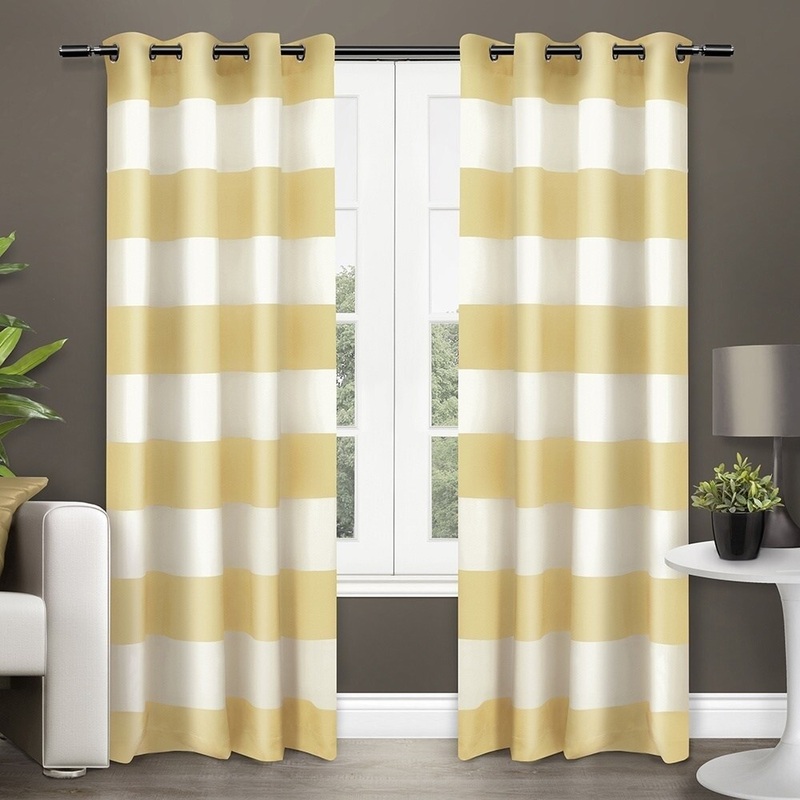 ATI Home Surfside Cotton Cabana Stripe Grommet Top Curtain Panel Pair