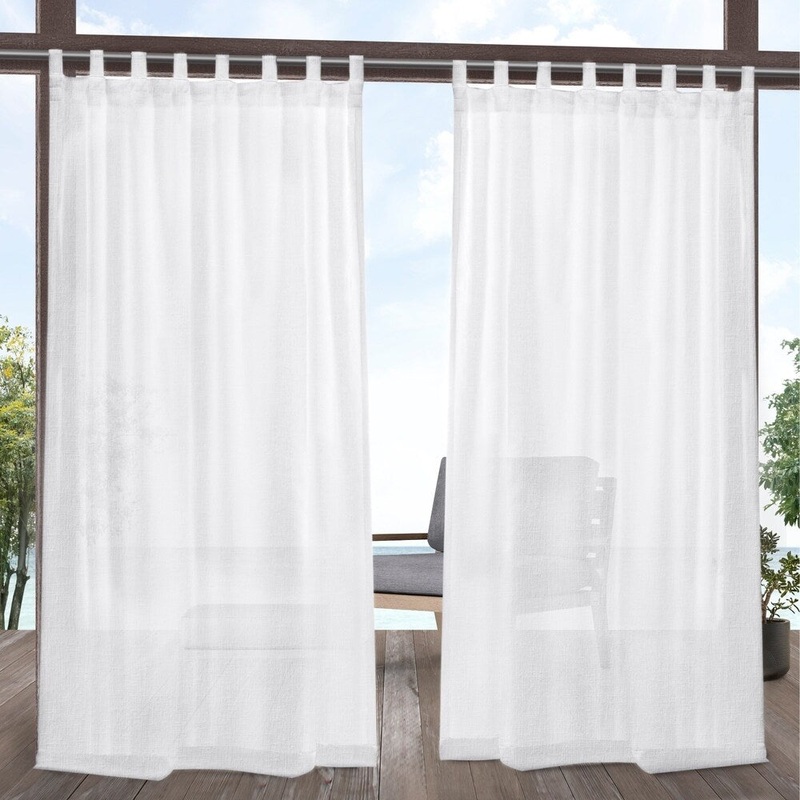 ATI Home Tao Outdoor Sheer Tab Top Curtain Panel Pair - 54X84