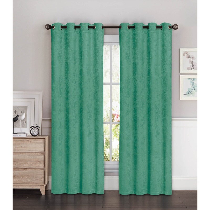 Bella Luna Faux Suede Room Darkening Extra Wide 96-inch Grommet Curtain Panel Pair - 108 x 96 in. - 108 x 96 in.